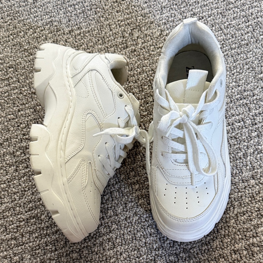 Zara Kids White Chunky Sneakers Shoes 37 5.5